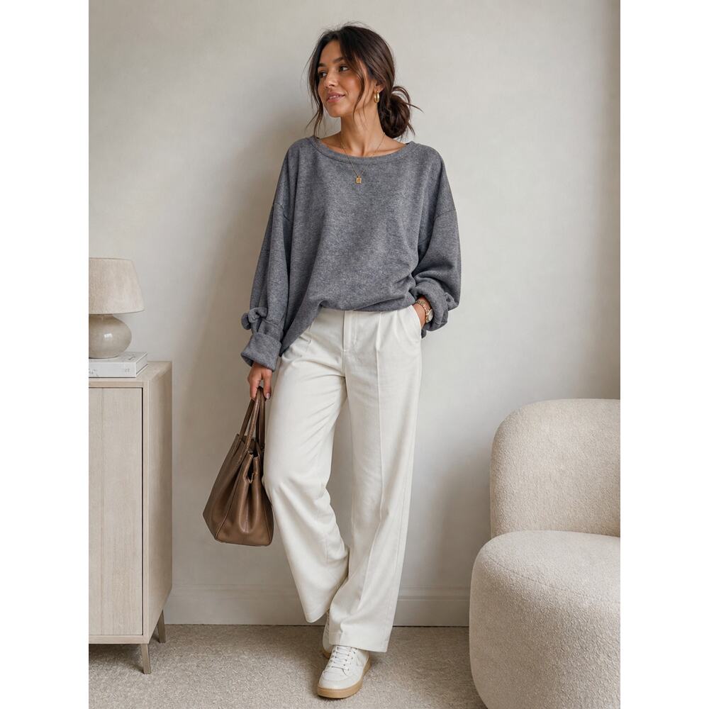 Maeve Gray Oversized Sweatshirt